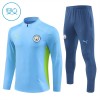 Sudadera De Entrenamiento Manchester City Cremallera De Cuarto 2024-25 Azul - Niño